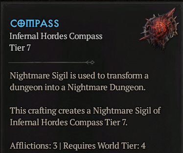 x5 Infernal Hordes Compass (Tier 7)